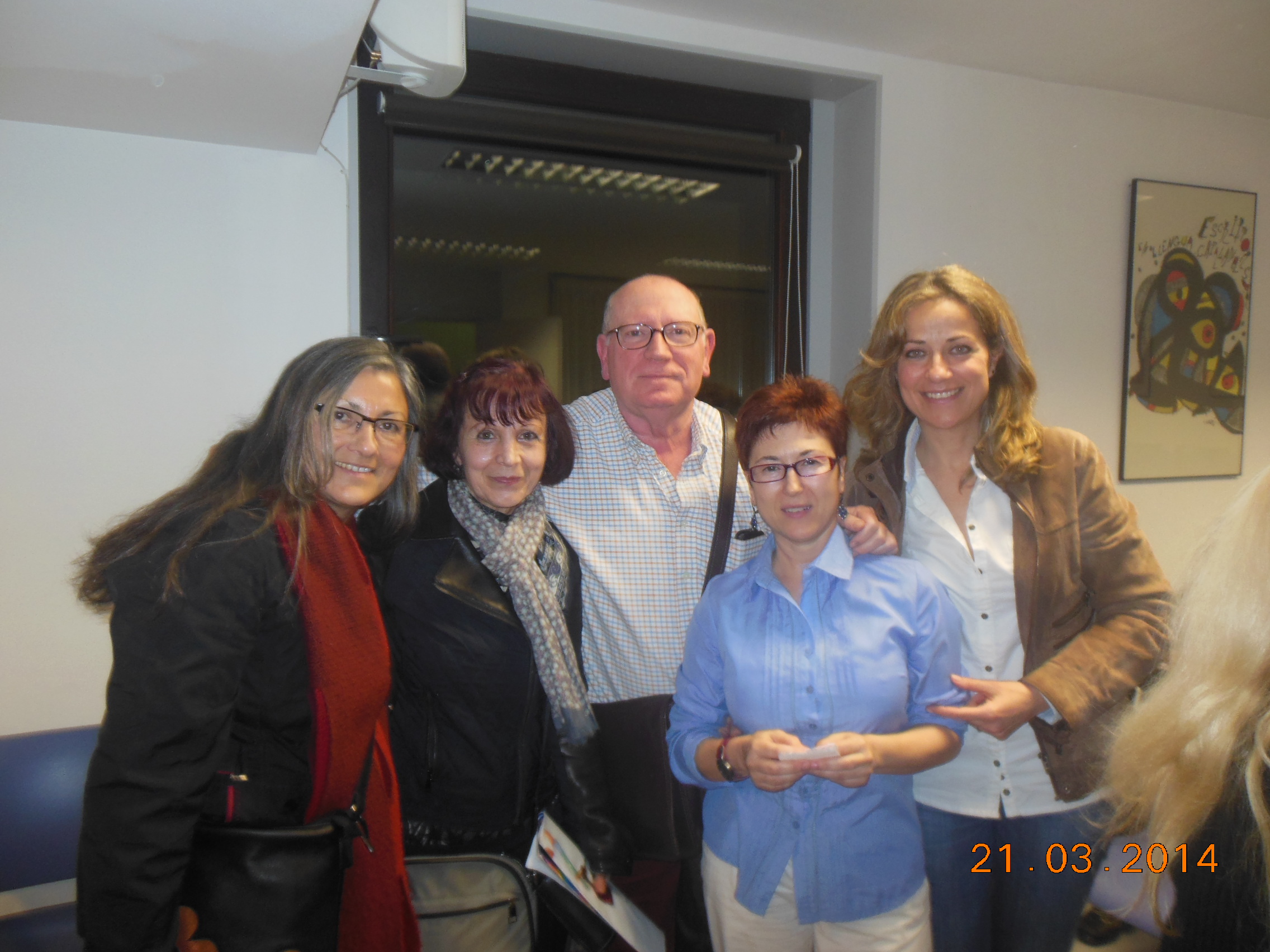 De izquierda a derecha: Anna Rossell, Mª Jesús Vega, Cise Cortés, Felipe Sérvulo y Luisa Gómez Borrell. Tertulia del Laberinto de Ariadna, Ateneo Barcelonés, 2014