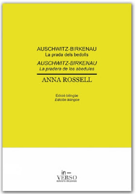 Portada del poemario de Anna Rossell "Auschwitz-Birkenau. La prada dels bedolls / La pradera de los abedules", ed InVerso, 2015