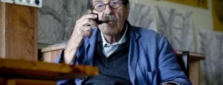 Günter Grass, zu Hause in Dänemark, auf der Insel Mön